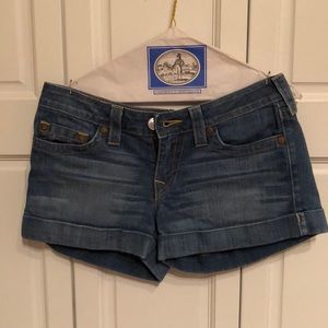 True Religion Cuffed Jean Shorts